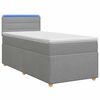 vidaXL Postelja boxspring z vzmetnico Svetlo siva 80 x 200 cm Blago