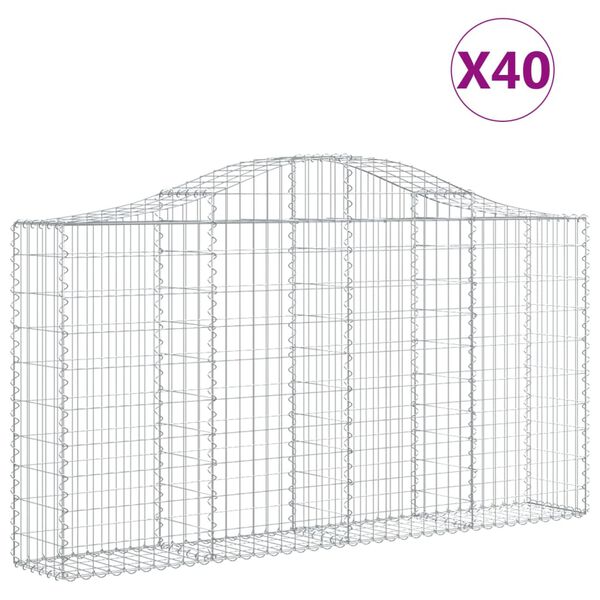 vidaXL Obokane gabion ko&scaron;are 40kosi 200x30x100/120 cm pocinkano železo