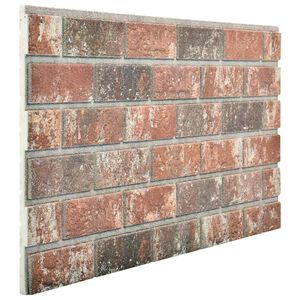 vidaXL Stenske plo&scaron;če 10 pcs Temno Rjava in Siva 100 x 50 cm EPS pena