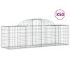 vidaXL Obokana gabionska ko&scaron;ara 50 kosov 200x50x60/80cm cinkano železo