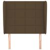 vidaXL Vzglavje z u&scaron;esi temno rjavo 103x23x118/128 cm blago