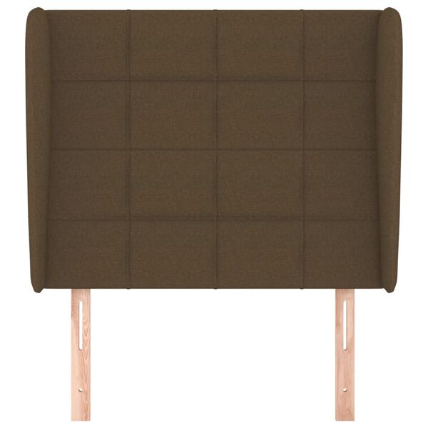 vidaXL Vzglavje z u&scaron;esi temno rjavo 103x23x118/128 cm blago