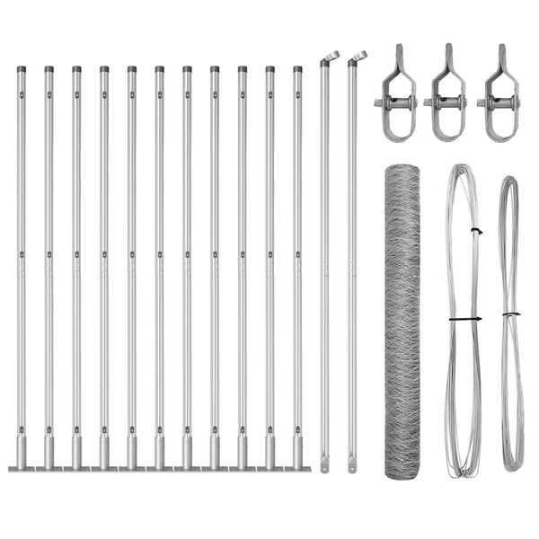 vidaXL Steber ograje. srebrna 25 x 1,2 m (36 mm mreža) Jeklo