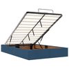 vidaXL Otomanska postelja z vzmetnico & LEDs modra 120x190 cm blago