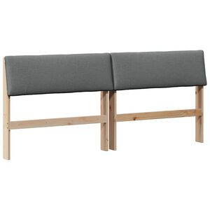 vidaXL Tapecirano vzglavje Temno siva 200 cm Masivno borovo les