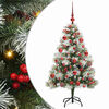 vidaXL Umestno božično drevo z LED lučmi Zelena in bela 150 cm