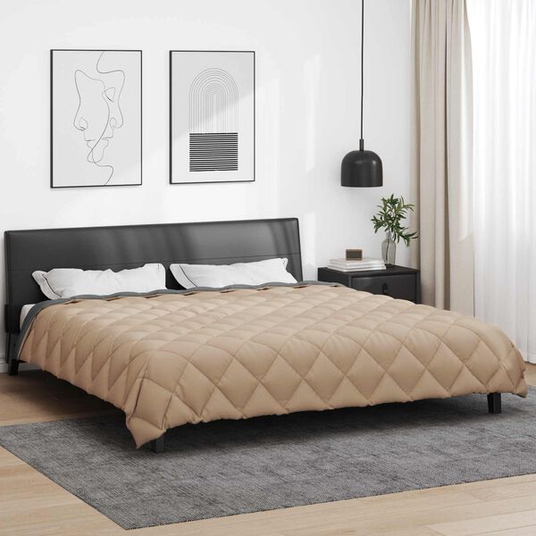 vidaXL Zimska posteljnina Antracita in taupe 240 x 260 cm Mikrovlakna