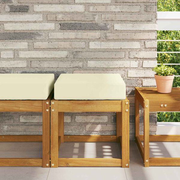 vidaXL Zunanja sedežna blazina krema 40 x 40 x 8 cm 100% poliester