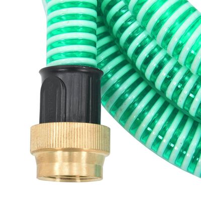 vidaXL Sesalna cev z medeninastimi priključki zelena 1,1" 4 m PVC