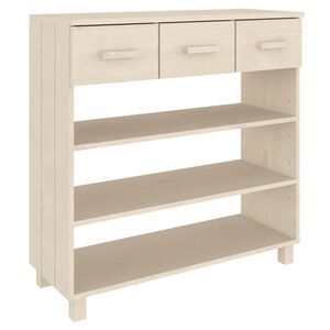 vidaXL Konzolna mizica HAMAR medeno rjava 90x35x90 cm trdna borovina