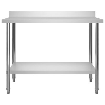 vidaXL Kuhinjska delovna miza s polico 120x60x150 cm nerjaveče jeklo