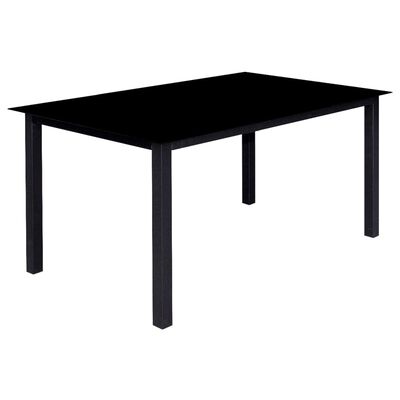 vidaXL Zunanja jedilna garnitura z zložljivimi stoli 9-delna alu črna