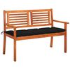 vidaXL Vrtna klop za 2 osebi z blazino 120 cm trden evkaliptus