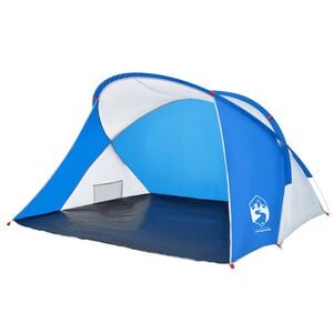 vidaXL &Scaron;otor za plažo za 2 osebi sinje moder pop-up vodoodporen