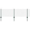 vidaXL Ograja s stebrom Zelena 0,6 x 25 m Jeklo in PVC