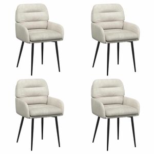 vidaXL Jedilni stoli 4 kos Žamet Krem 59 x 59,5 x 90 cm