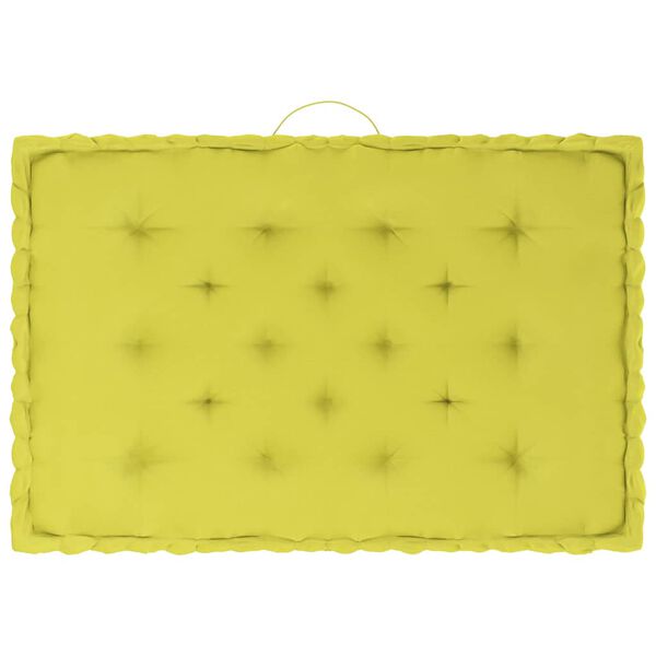 vidaXL Talne blazine za palete 6 kosov jabolčno zelene barve bombaž