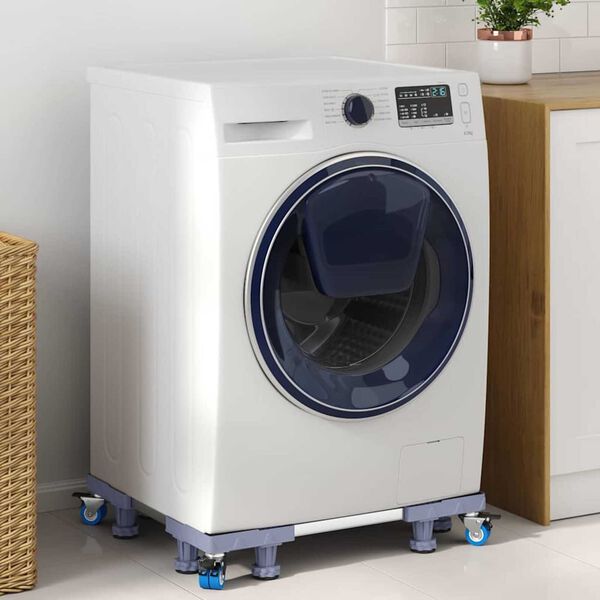 vidaXL Podstavek za pralni stroj Siva 66 x 66 x 12 cm Kovina