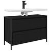 vidaXL Kopalniška omarica s predali črni hrast 90x34,5x60 cm