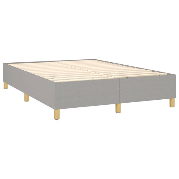 vidaXL Box spring postelja z vzmetnico svetlo siva 140x200 cm blago
