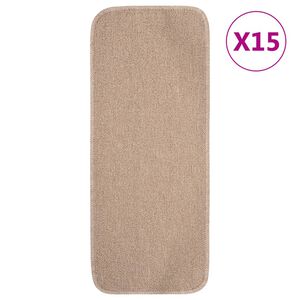 vidaXL Preproge za stopnice 15 kosov 60x25 cm bež nedrseče