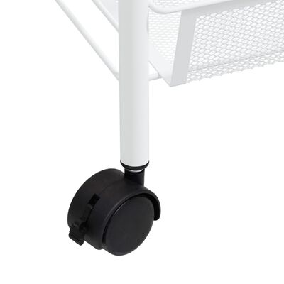 vidaXL 5-nadstropni kuhinjski voziček bel 46x26x105 cm železo