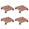 vidaXL Voziček za rastline 4 kosi rjave barve 30x30x7,5 cm WPC