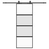 vidaXL Drsna vrata z opremo črna 76x205 cm kaljeno steklo