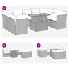 vidaXL Vrtna sedežna garnitura 10-delna z blazinami siv poli ratan