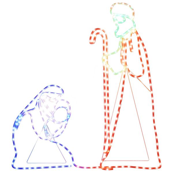 vidaXL Božična figura Marija in Jožef 264 LED lučk 40x55&38x100 cm