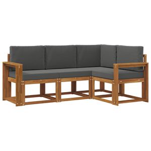 vidaXL Zunanja garnitura za sedenje 4 pcs Naravna in antracitna