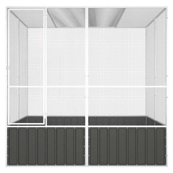 vidaXL Ptičja kletka antracit 213,5x217,5x211,5 cm pocinkano jeklo