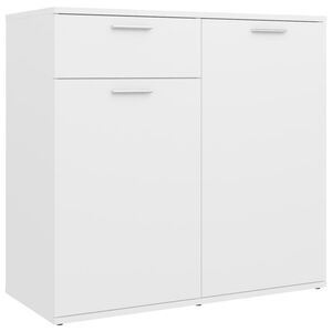 vidaXL Komoda bela 80x36x75 cm iverna plo&scaron;ča