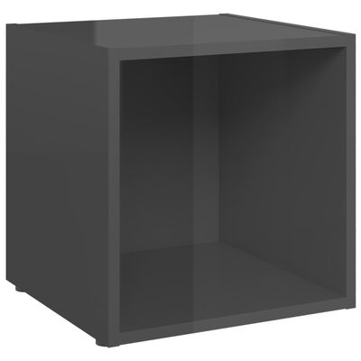 vidaXL Komplet TV omaric 6-delni visok sijaj siva iverna plošča