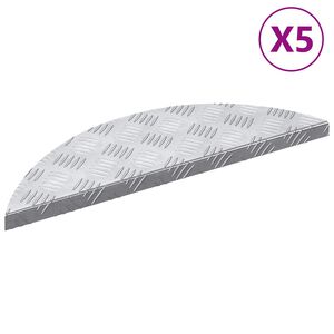 vidaXL Stopnice Polmesec 5 pcs srebrna 60 x 18 cm Aluminij