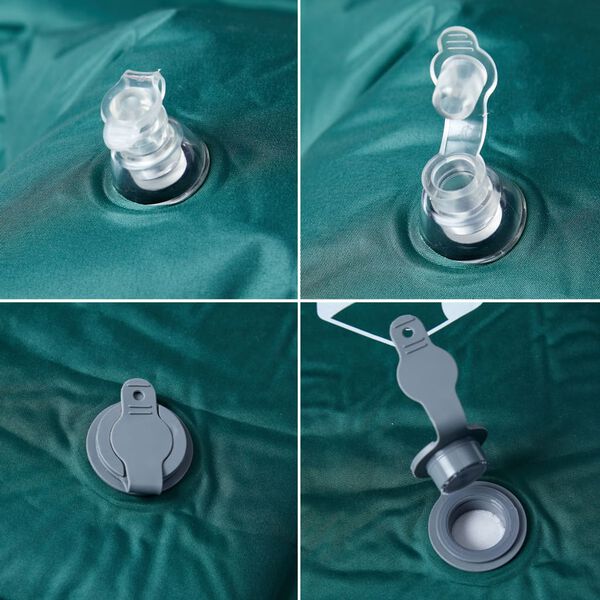 vidaXL Samonapihljivo ležišče za kampiranje z blazino 1 osebo zeleno