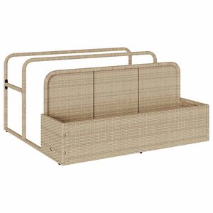 vidaXL Napihljiva shramba ob bazenu bež 110x100x57 cm poli ratan