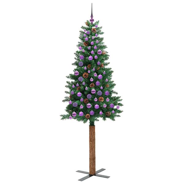 vidaXL Ožja jelka med 300 LED Zelena 210 cm PVC in trden bor