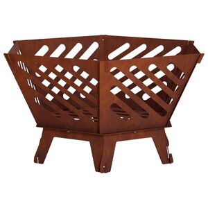 vidaXL Ogenj Rjav 60 x 53 x 30 cm Vremensko odporno jeklo