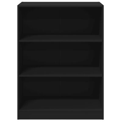 vidaXL Garderobna omara črna 77x48x102 cm iverna plošča
