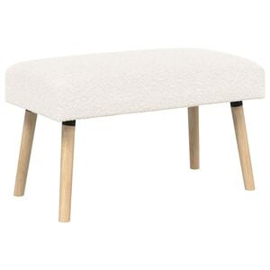 vidaXL klop Enobarvno Krem 80 x 40 x 46 cm Boucl&eacute;