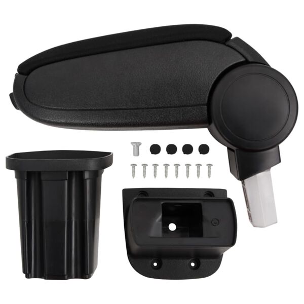 vidaXL Naslon za roke za avto črn 12x32x(34-50) cm ABS