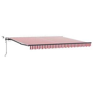 vidaXL Vlečna tenda Rdeča in bela 400 &times; 300 cm Poliester