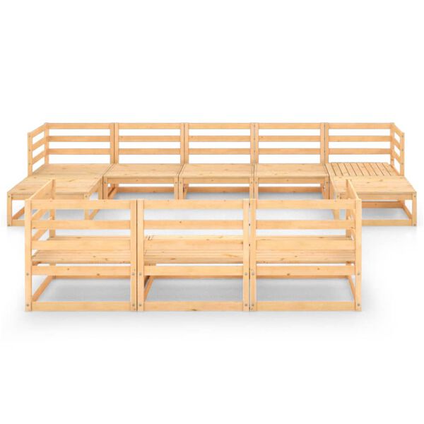 vidaXL Vrtna sedežna garnitura 10-delna trdna borovina