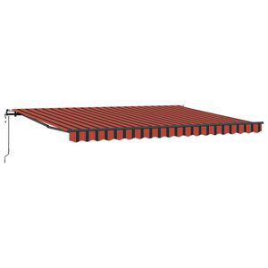 vidaXL Vlečna tenda oranžna in rjava 450 &times; 350 cm Tkanina in aluminij