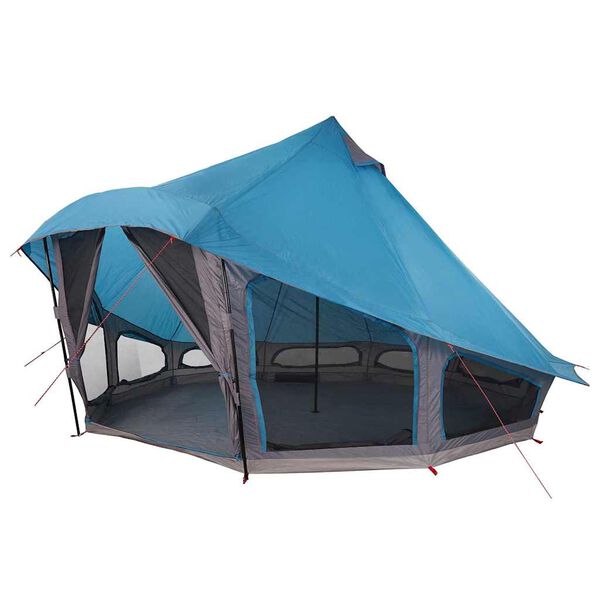 vidaXL Družinski tipi &scaron;otor s streho Modra in siva 508 x 470 x 300 cm