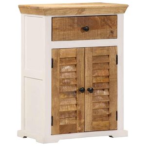 vidaXL Komoda bela in rjava 55x30x73 cm trden robusten mangov les