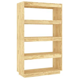 vidaXL Knjižna omara/pregrada 80x35x135 cm trdna borovina