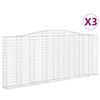vidaXL Obokane gabion ko&scaron;are 3 kosi 400x30x160/180 cm pocinkano železo