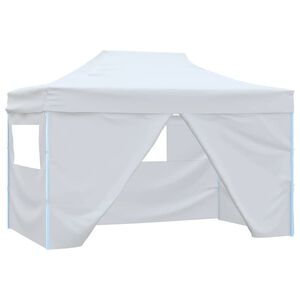 vidaXL Profesionalen zložljiv vrtni &scaron;otor s 4 stranicami 280x410x315 cm bel